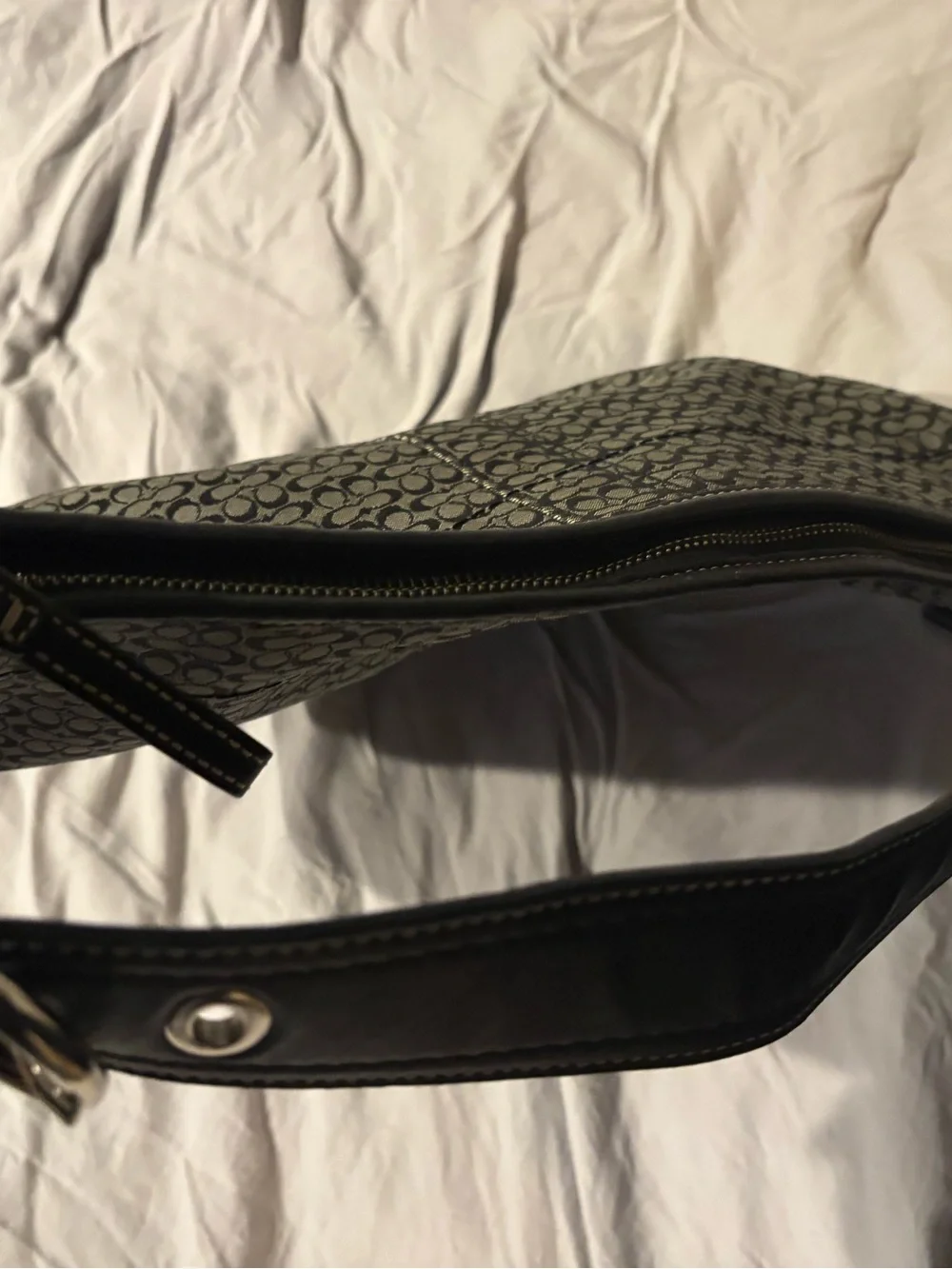 Classic Coach Black and Gray Shoulder Bag - Picture 10 of 11